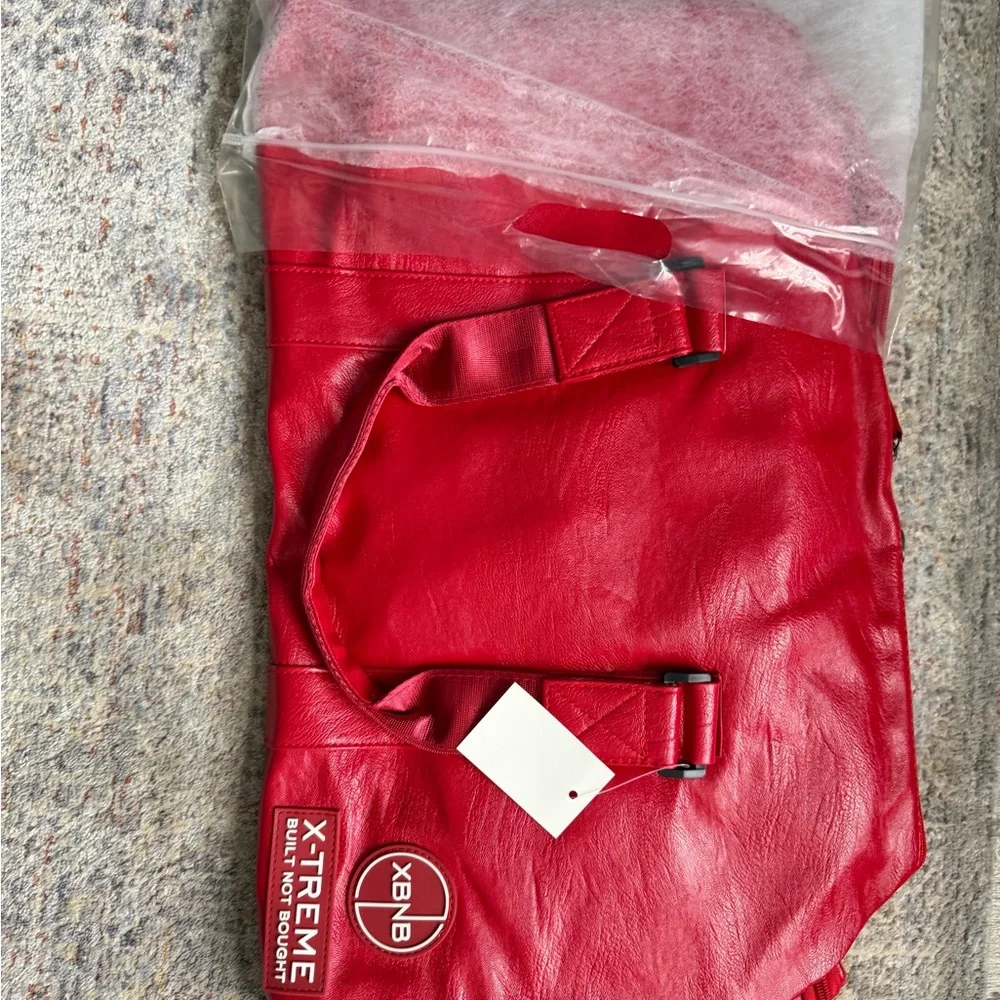 Red XBNB Leather PU gym Bag